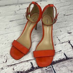 Antonio Melani Sandals Womens 9.5 M Ankle Strap 3" Stilleto Dress Heels Orange